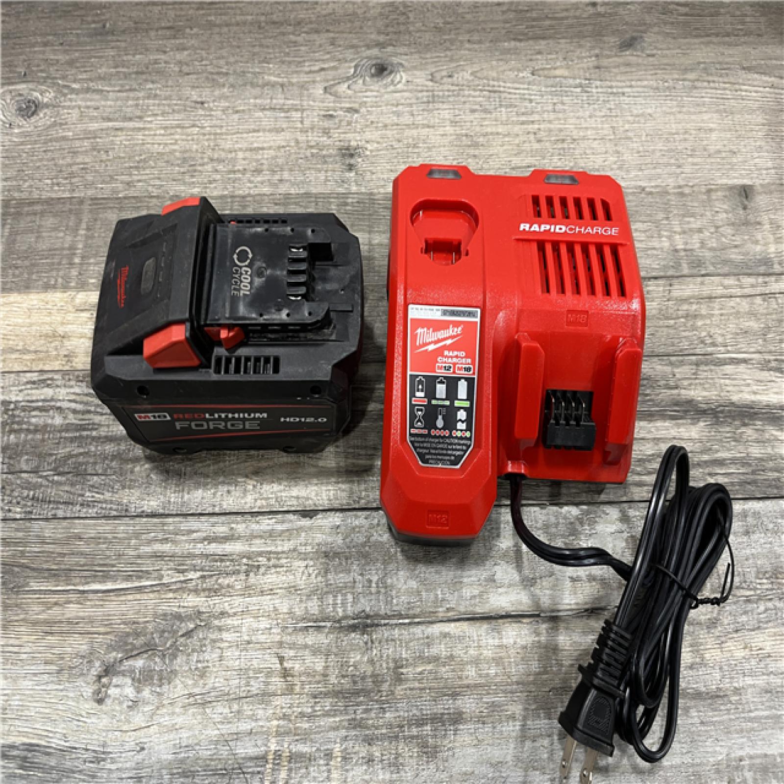AS-IS Milwaukee 18-Volt Lithium-Ion REDLITHIUM FORGE Starter Kit with 12.0Ah Battery and Rapid Charger