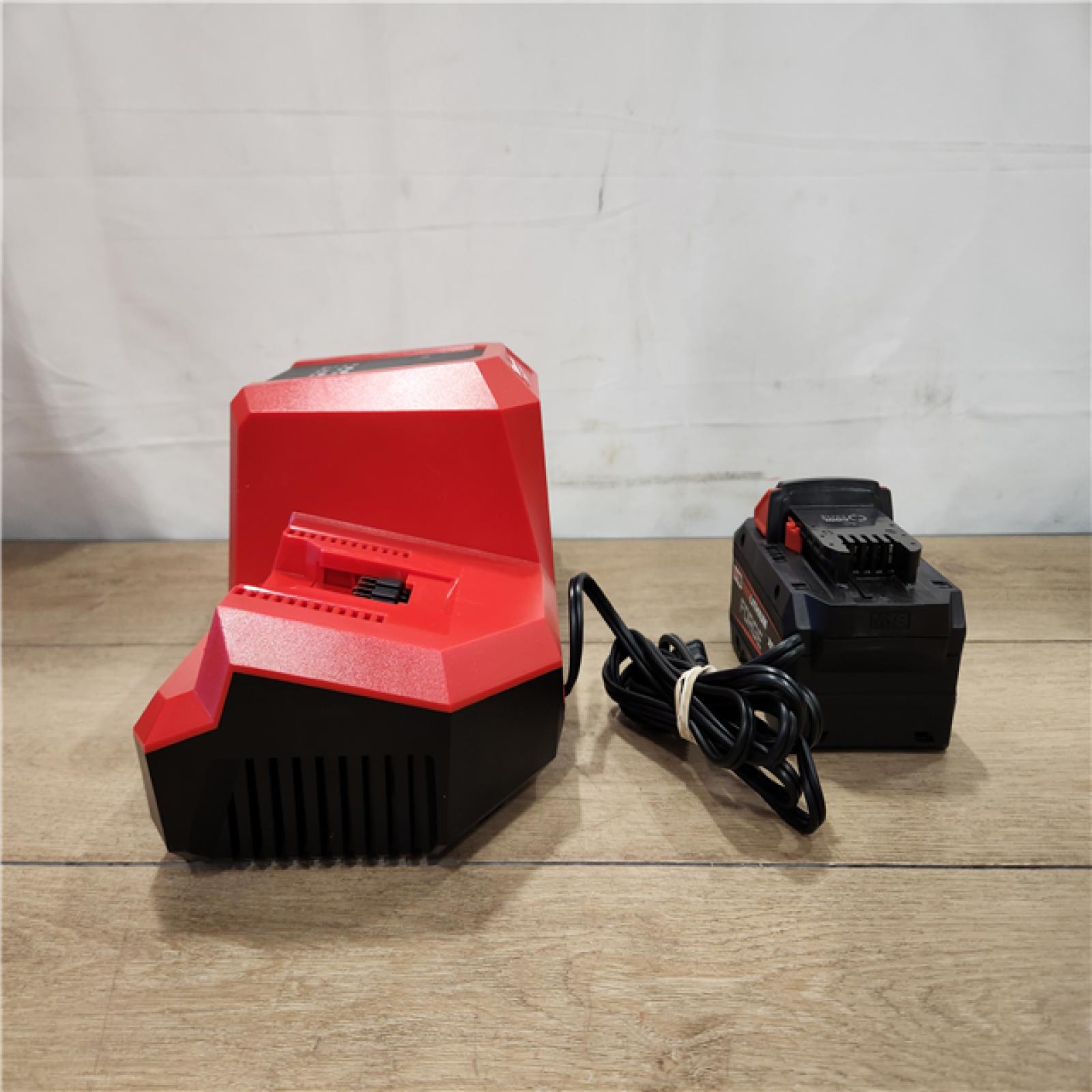 AS-IS- Milwaukee 18V Lithium-Ion REDLITHIUM FORGE 8.0 Ah Battery Pack with 18V Dual Bay Simultaneous Super Charger