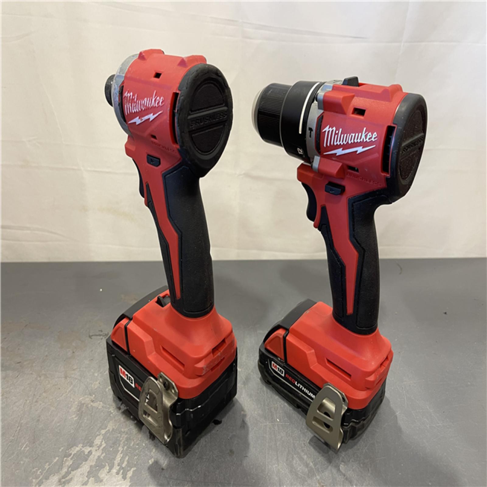 AS-IS - Milwaukee M18 18-Volt Lithium-Ion Brushless Cordless Compact Hammer Drill/Impact Combo Kit
