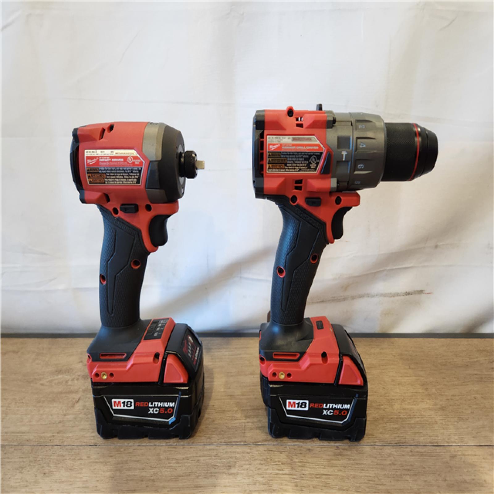 AS-IS- Milwaukee  FUEL 18V Lithium-Ion Brushless Cordless Hammer Drill and Impact Driver Combo Kit