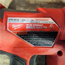 HOUSTON LOCATION - AS-IS M12 FUEL 12-Volt Lithium-Ion Brushless Cordless 18-Guage Compact Brad Nailer (Tool Only)