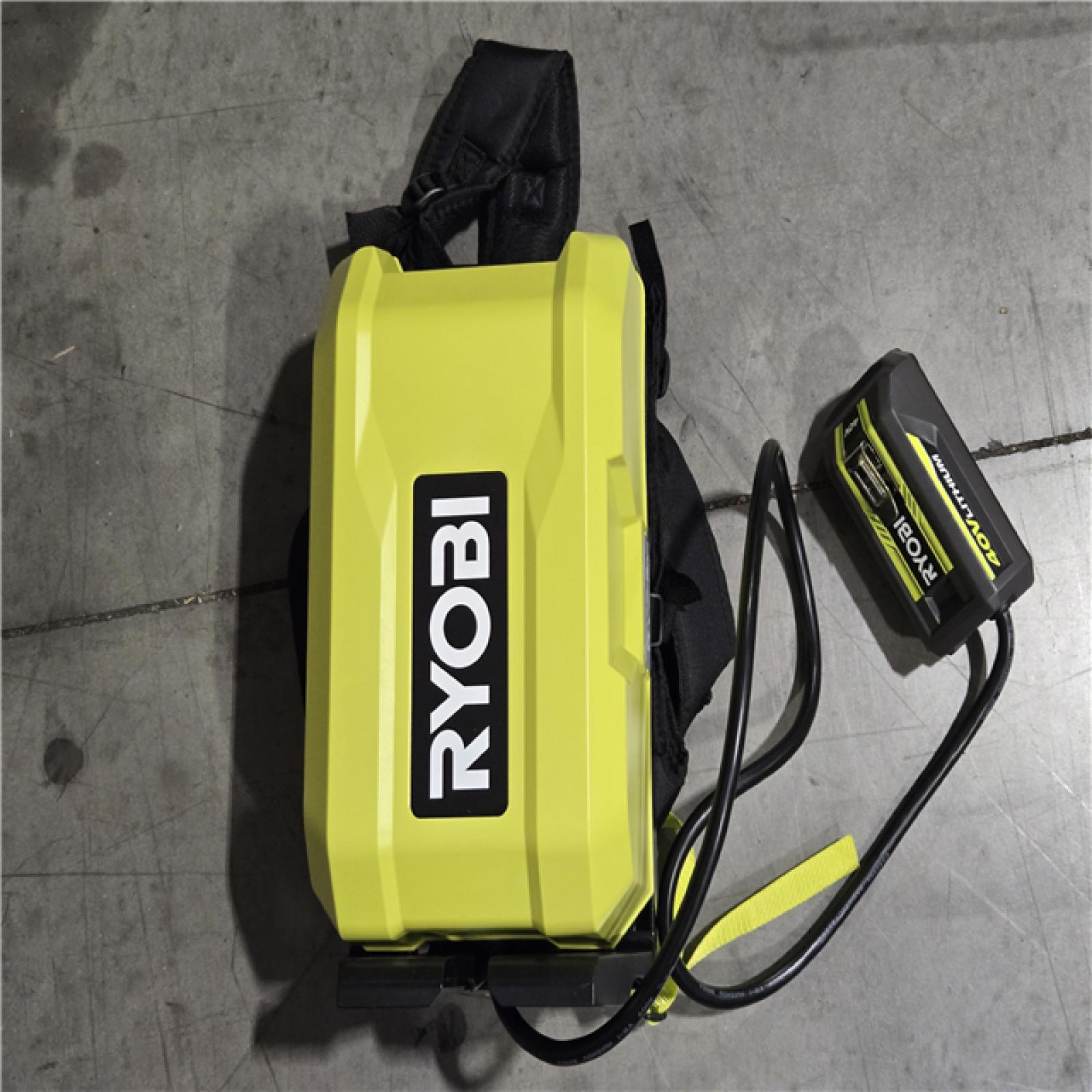 AS-IS RYOBI 40V HP Whisper Series 190 MPH 730 CFM Leaf Blower and Backpack Battery Kit