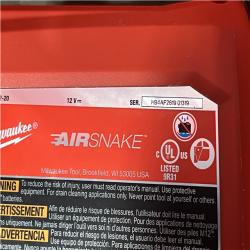 Houston Location AS-IS Milwaukee 12-Volt Lithium-Ion Cordless Drain Cleaning Airsnake Air Gun Kit
