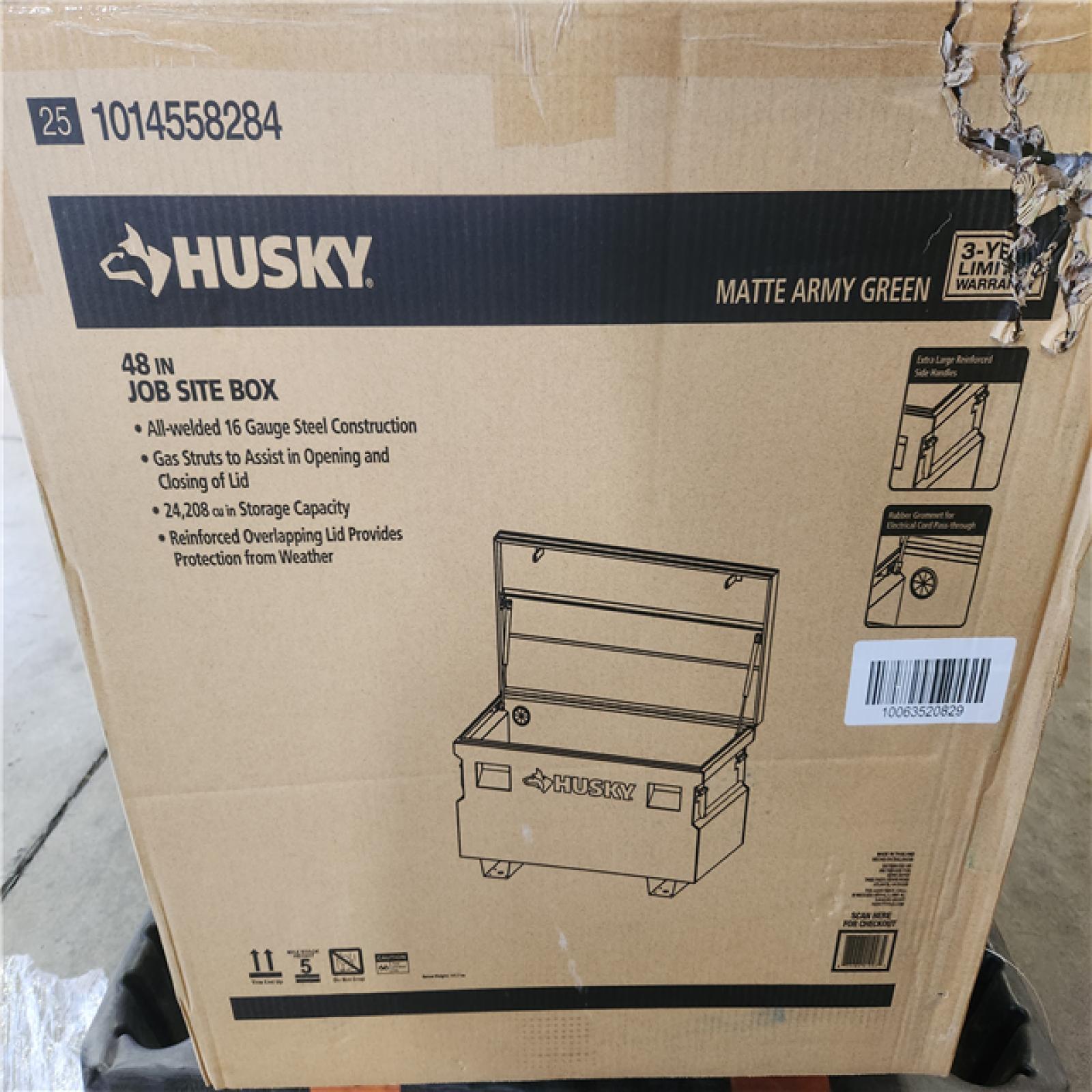 Phoenix NEW Husky 48 in. W x 24 in. D x 27.6 in. H Matte Army Green Steel Jobsite Box (SEALED)
