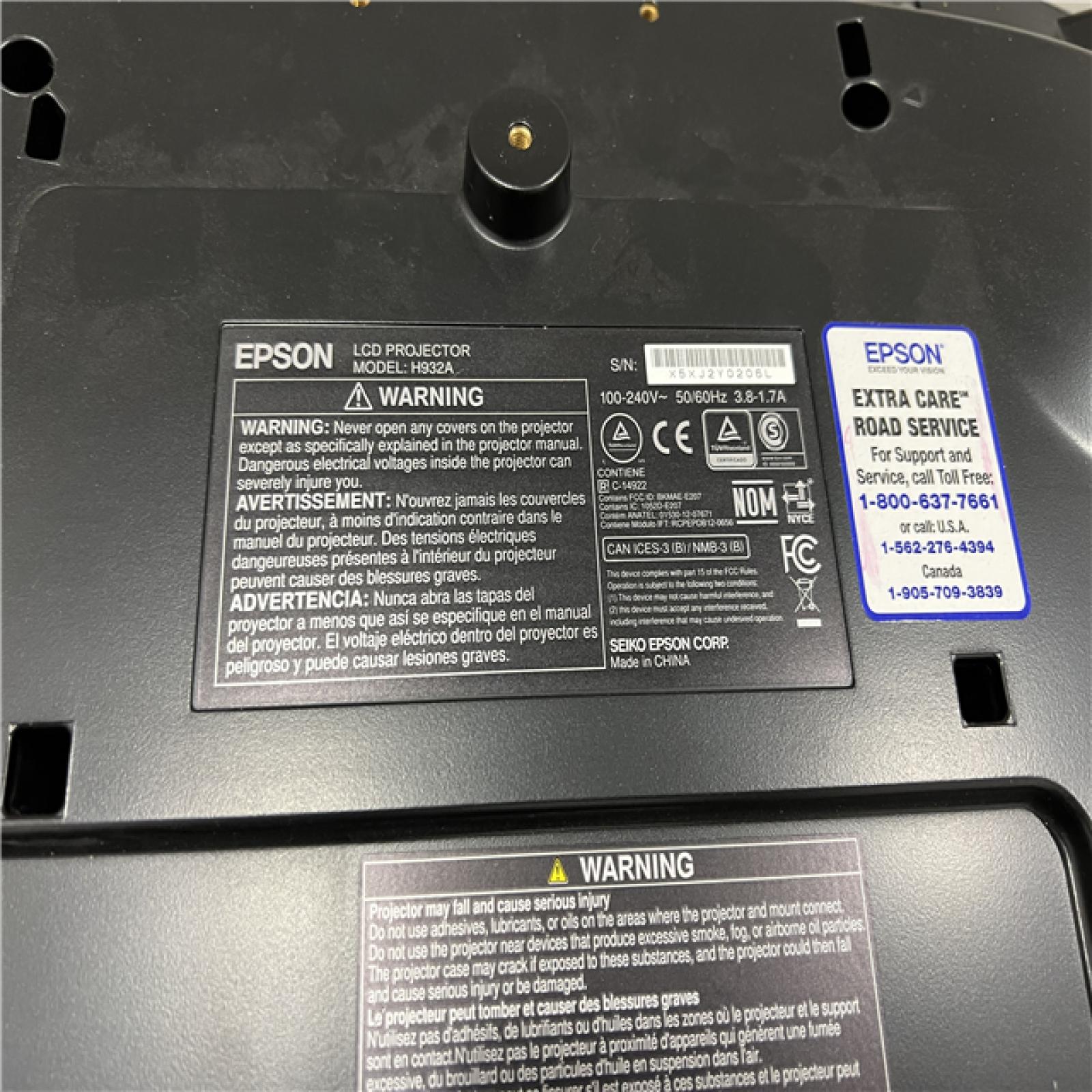 AS-IS Epson Pro Cinema 4050 4K PRO-UHD 3LCD Projector H932A - Black