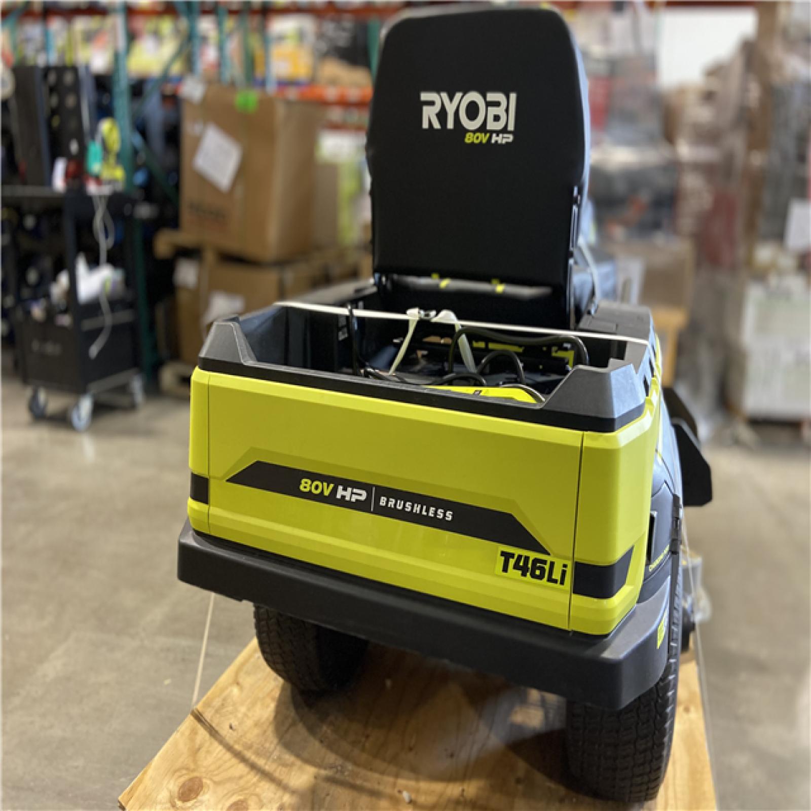 DALLAS LOCATION - Ryobi 46 T46Li 80V Battery Electric Riding Lawn Mower Tractor RYRM8007