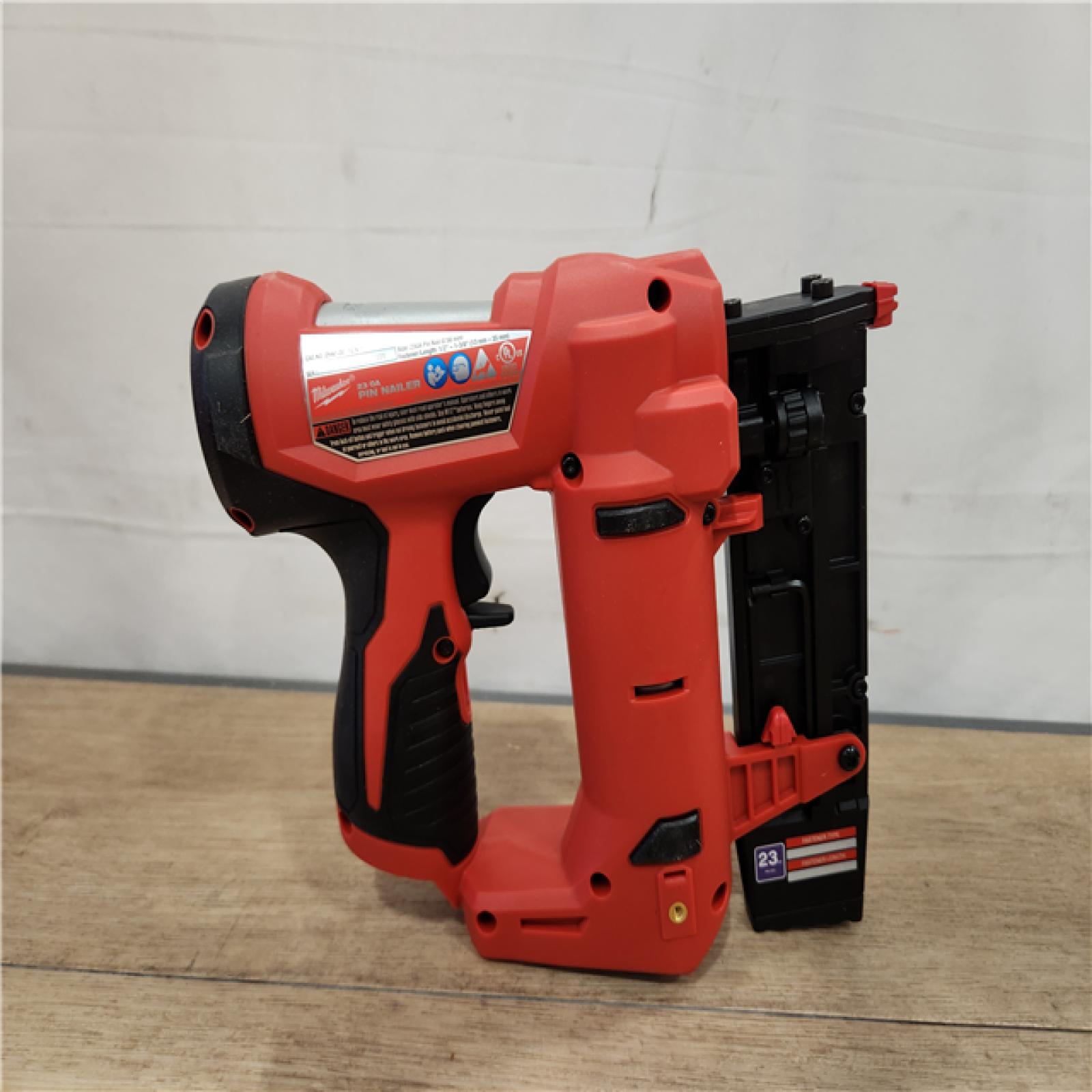 AS-IS- Milwaukee 12-Volt 23-Gauge Lithium-Ion Cordless Pin Nailer (Tool-Only)