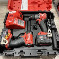 AS-IS Milwaukee FUEL 18V Lithium-Ion Brushless Cordless Hammer Drill and Impact Driver Combo Kit