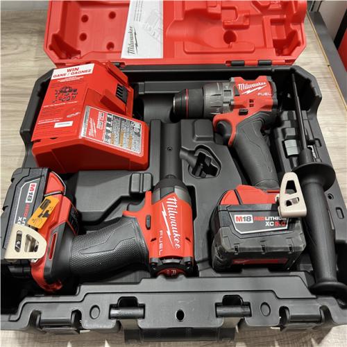 AS-IS Milwaukee FUEL 18V Lithium-Ion Brushless Cordless Hammer Drill and Impact Driver Combo Kit