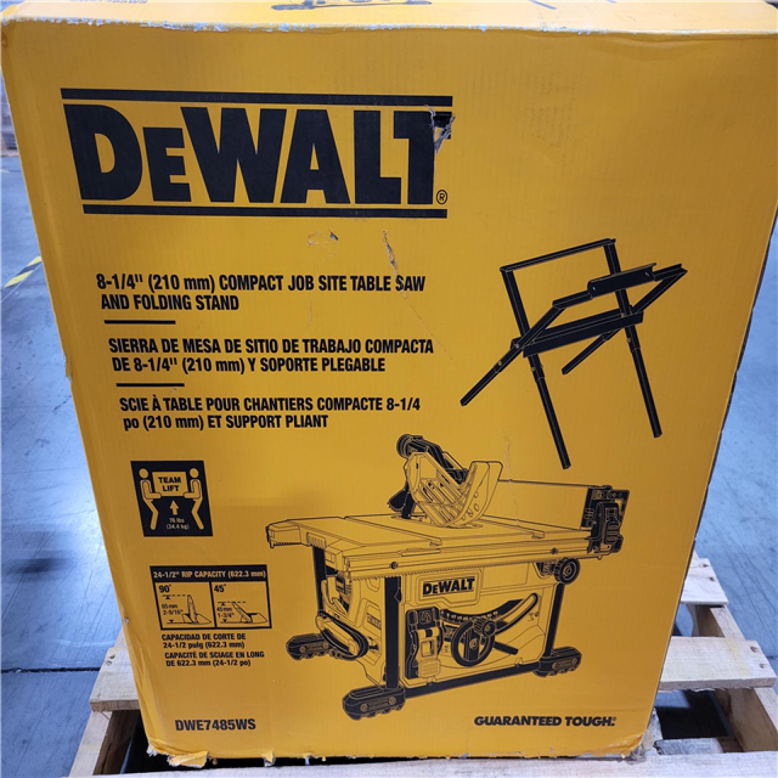 California AS-IS DEWALT 8-1/4 (210mm) COMPACT JOB SITE TABLE SAW AND FOLDING STAND