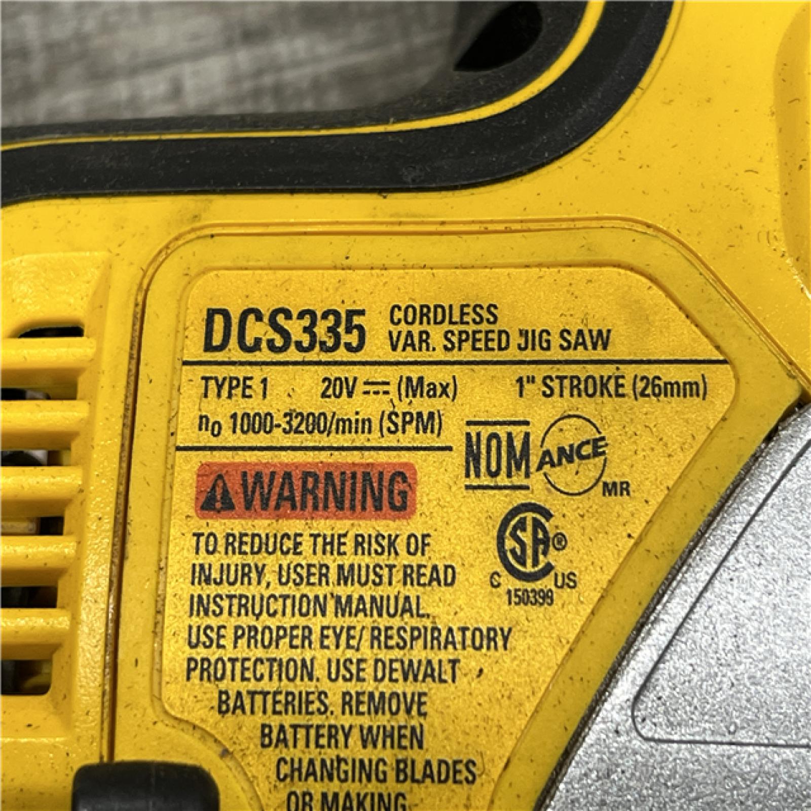 AS-IS DEWALT 20V MAX XR Cordless Barrel Grip Jigsaw (Tool Only)