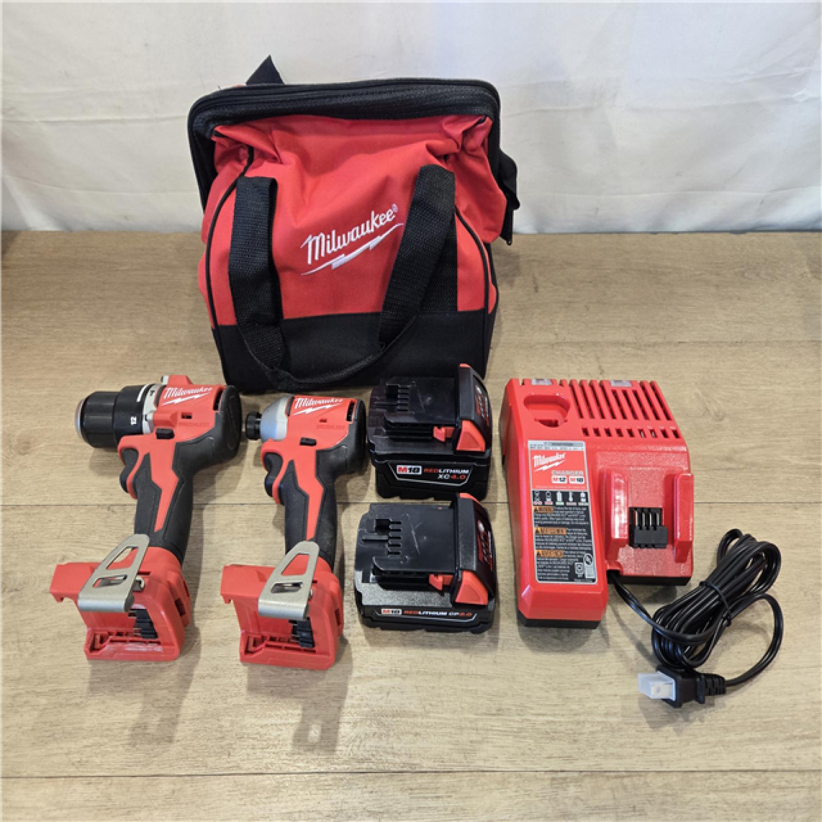 AS-IS Milwaukee 18V Cordless Compact Hammer Drill/Impact Combo Kit