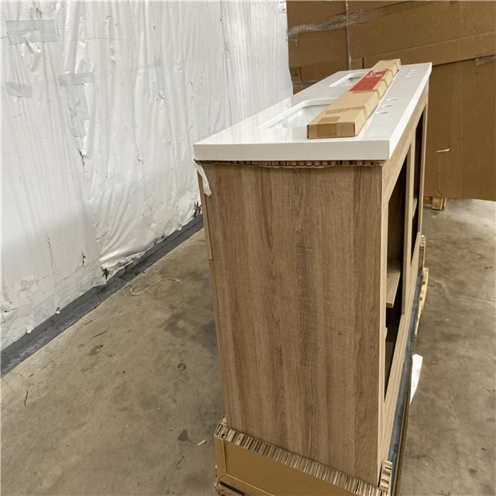 Houston Location AS IS - 60in Vanity Light Oak
