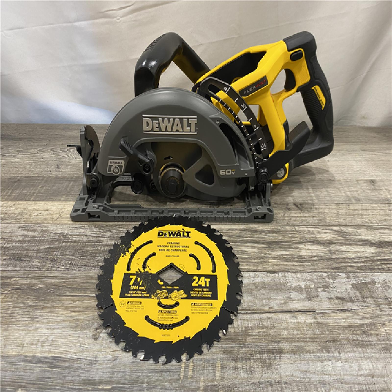AS-IS DEWALT FLEXVOLT 60V MAX Cordless Brushless 7-1/4 in. Wormdrive Style Circular Saw (Tool Only)