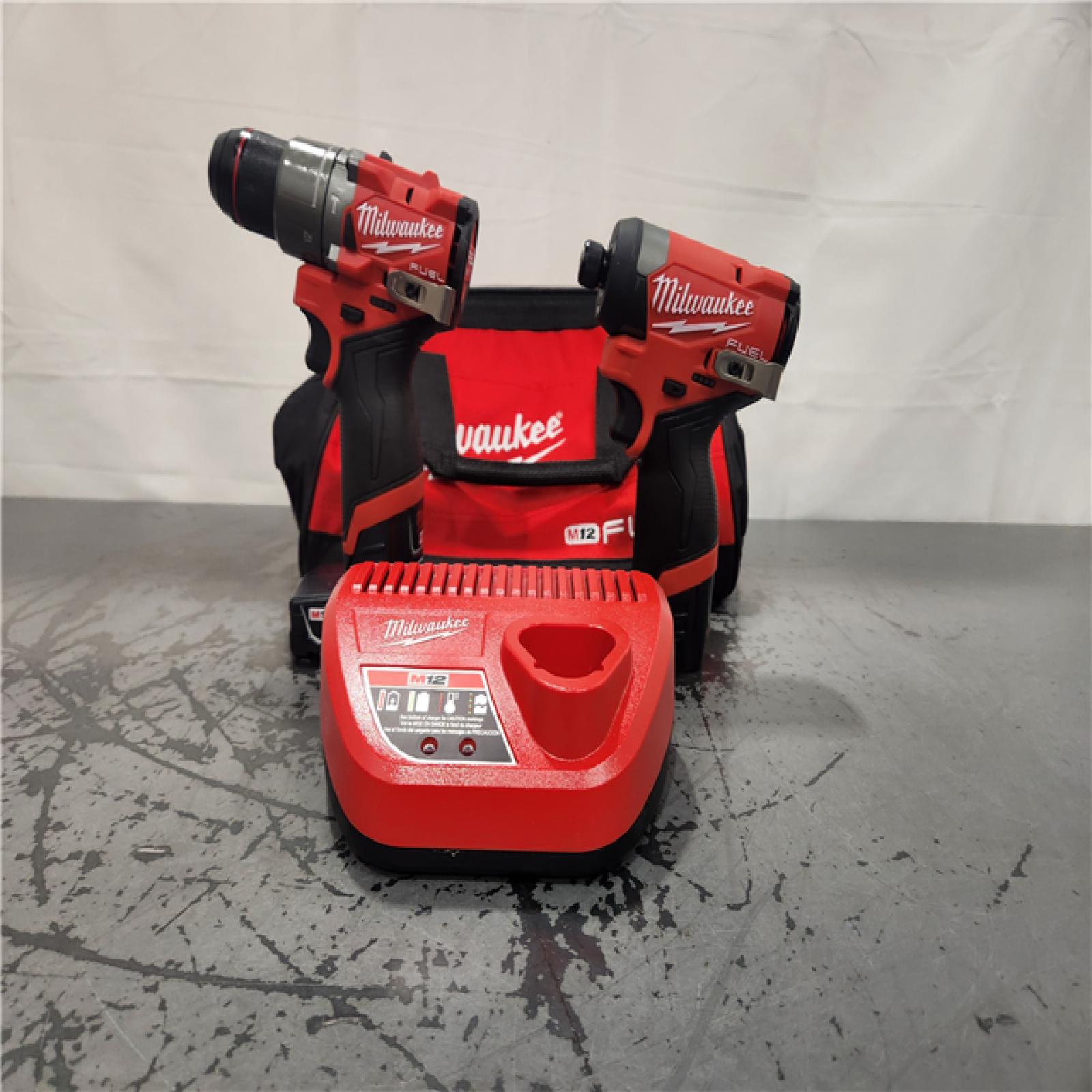 AS-IS- Milwaukee 3497-22 12V Brushless Hammer Drill and Impact Driver Combo Kit