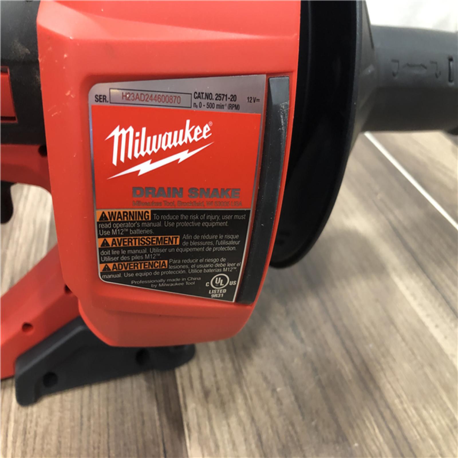 AS-IS Milwaukee 12-V Lithium-Ion Cordless Drain Snake Auger Kit