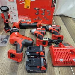 AS-IS M18 18V Lithium-Ion Cordless Combo Kit (5-Tool) with (2) Batteries, Charger and Tool Bag