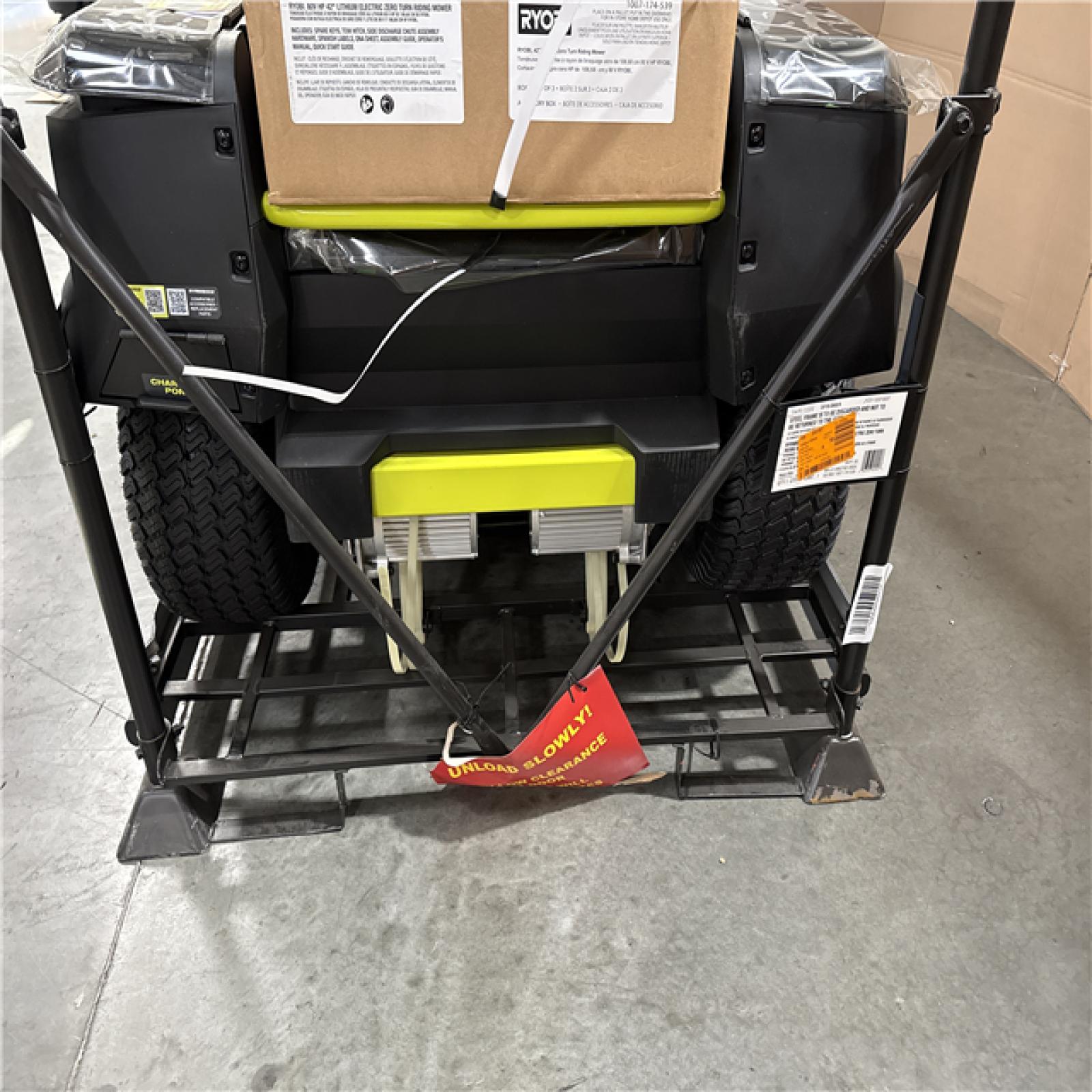 California AS-IS Ryobi 80V HP 42 Lithium Electric Zero Turn Riding Mower, includes (2) Batteries & Charger; Appears in Excellent Condition