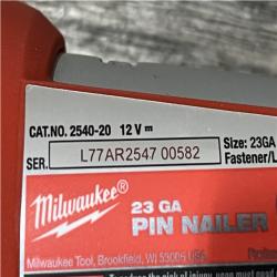 AS-IS Milwaukee 12-Volt 23-Gauge Lithium-Ion Cordless Pin Nailer (Tool-Only)