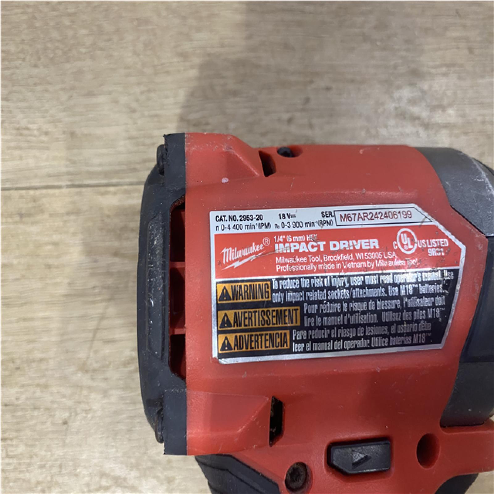 AS-IS Milwaukee FUEL 18V Lithium-Ion Brushless Cordless 1/4 in. Hex Impact Driver (Tool-Only)