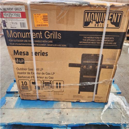 Phoenix NEW Monument Grills Mesa 3-Burner Propane Gas Grill in Black with Clear View Lid, LED Controls, Smoke Box, and Side Burner (SEALED)