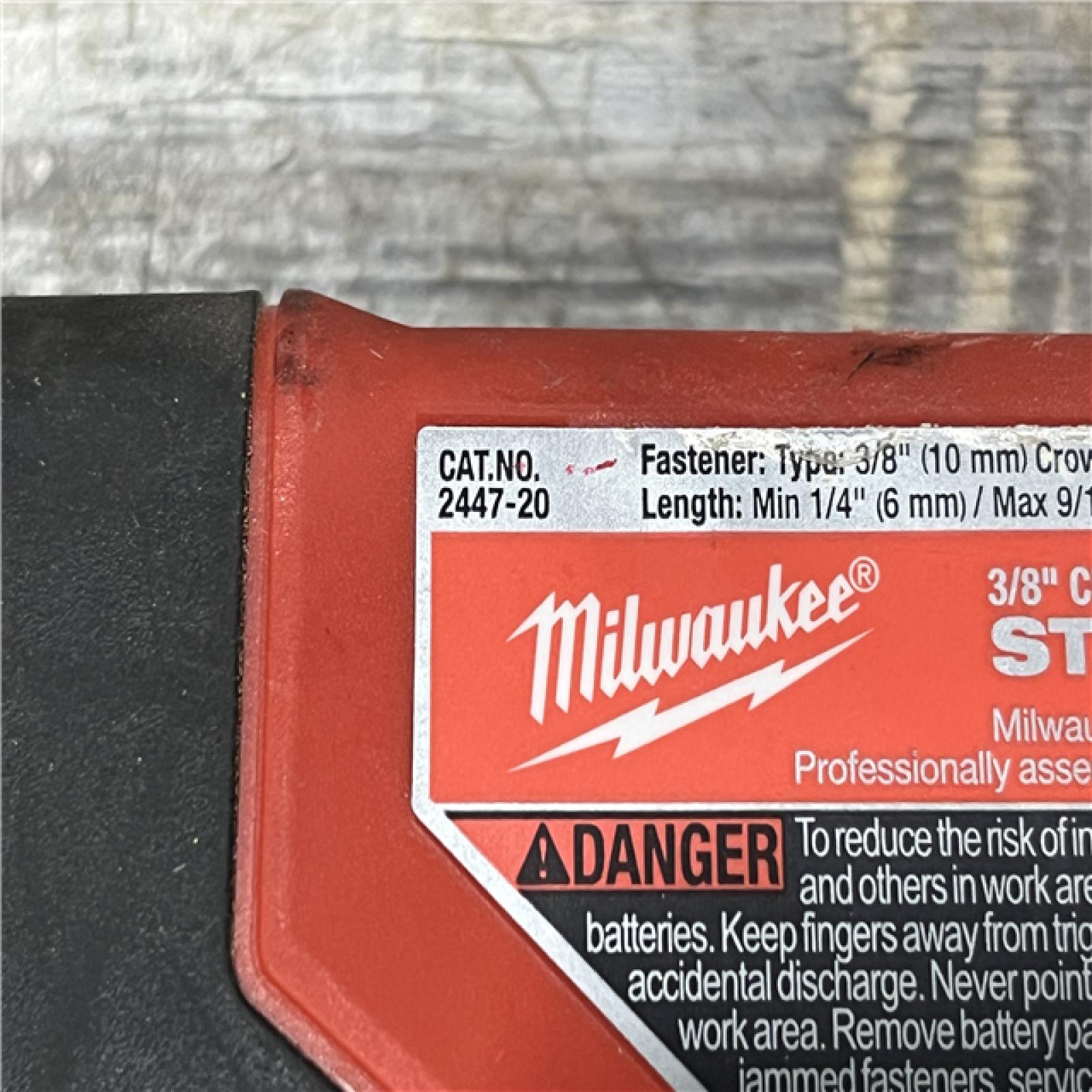 AS-IS Milwaukee 12-Volt Lithium-Ion Cordless 3/8 in. Crown Stapler (Tool-Only)