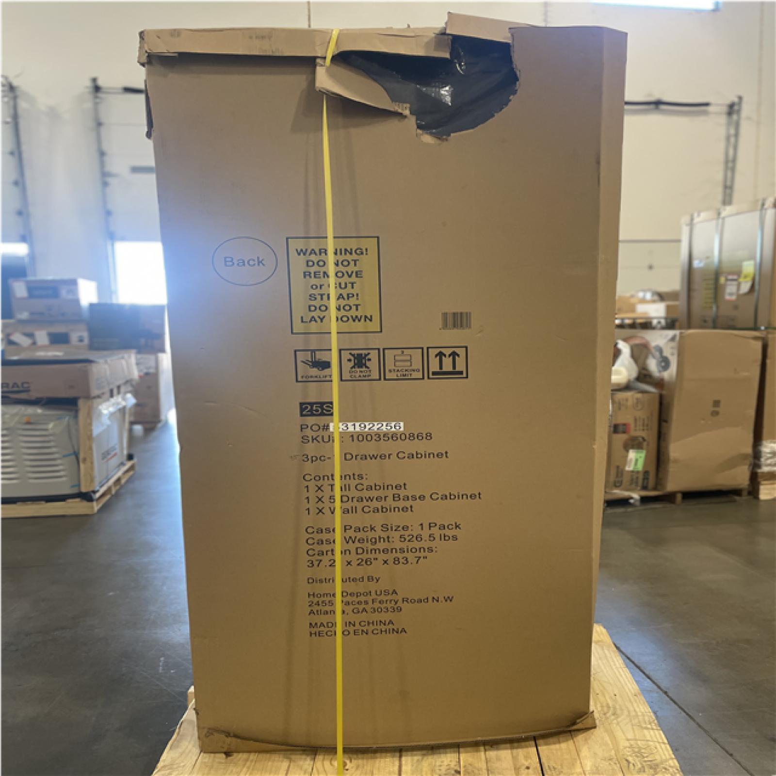DALLAS LOCATION- AS-IS 3-Piece Heavy Duty Welded Steel Garage Storage System in Black (64 in. W x 81 in. H x 24 in. D)