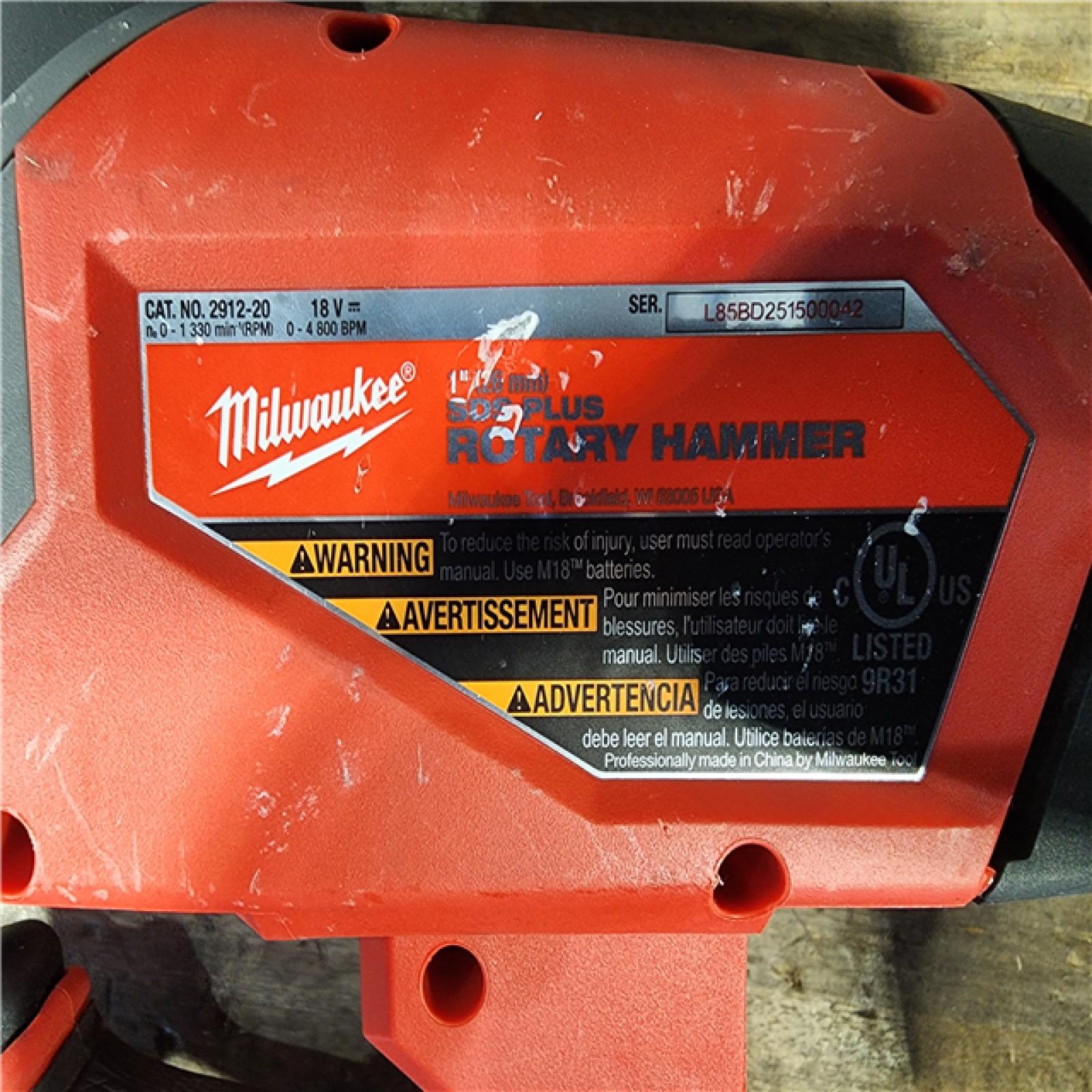 HOUSTON LOCATION - AS-IS Milwaukee M18 FUEL 18V Lithium-Ion Brushless Cordless 1 in. SDS-Plus Rotary Hammer (Tool-Only)