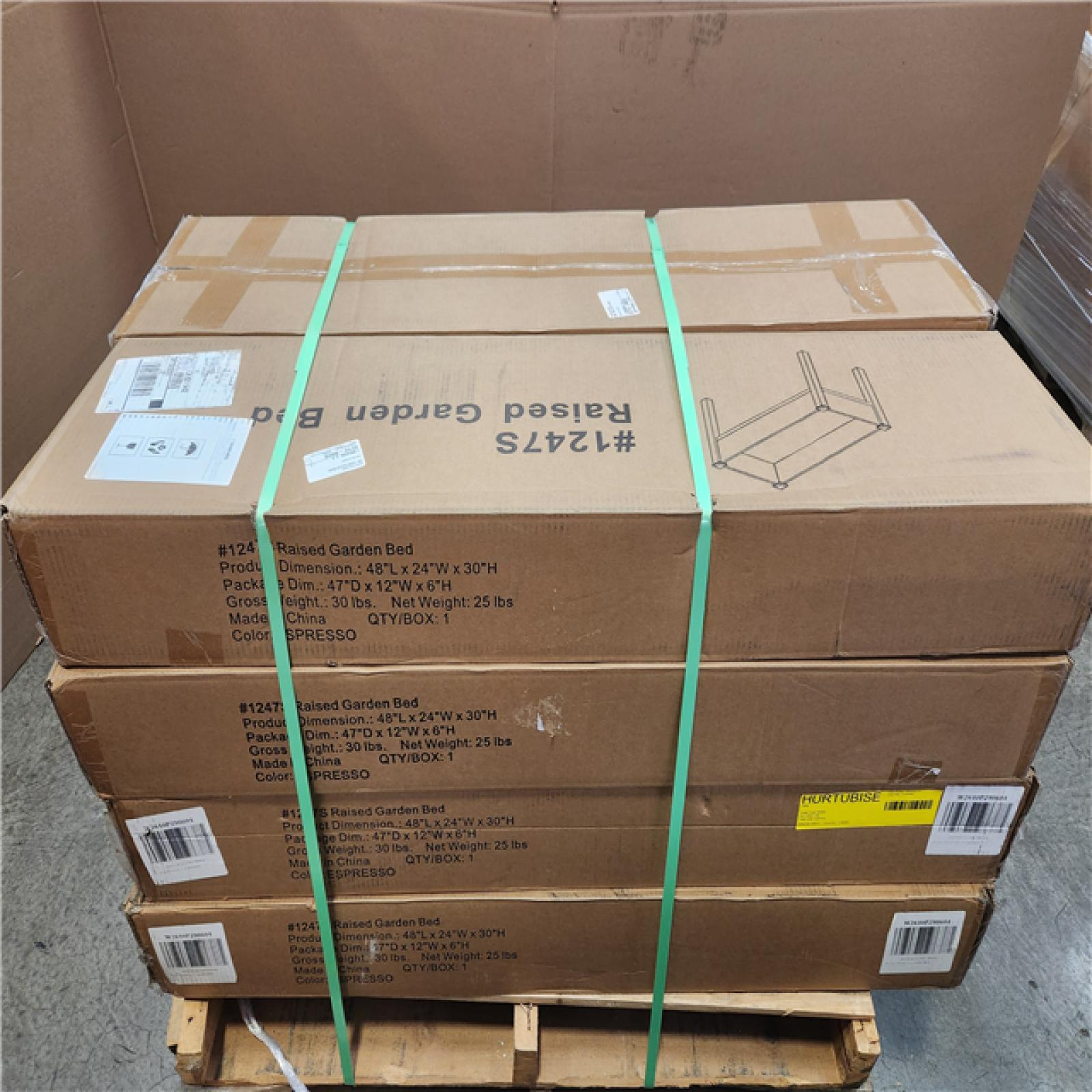 Phoenix NEW Garden Bed 48 in. x 24 in. x 30 in. Wood Raised Planter with Legs in Coffee Pallet (11-Boxes)