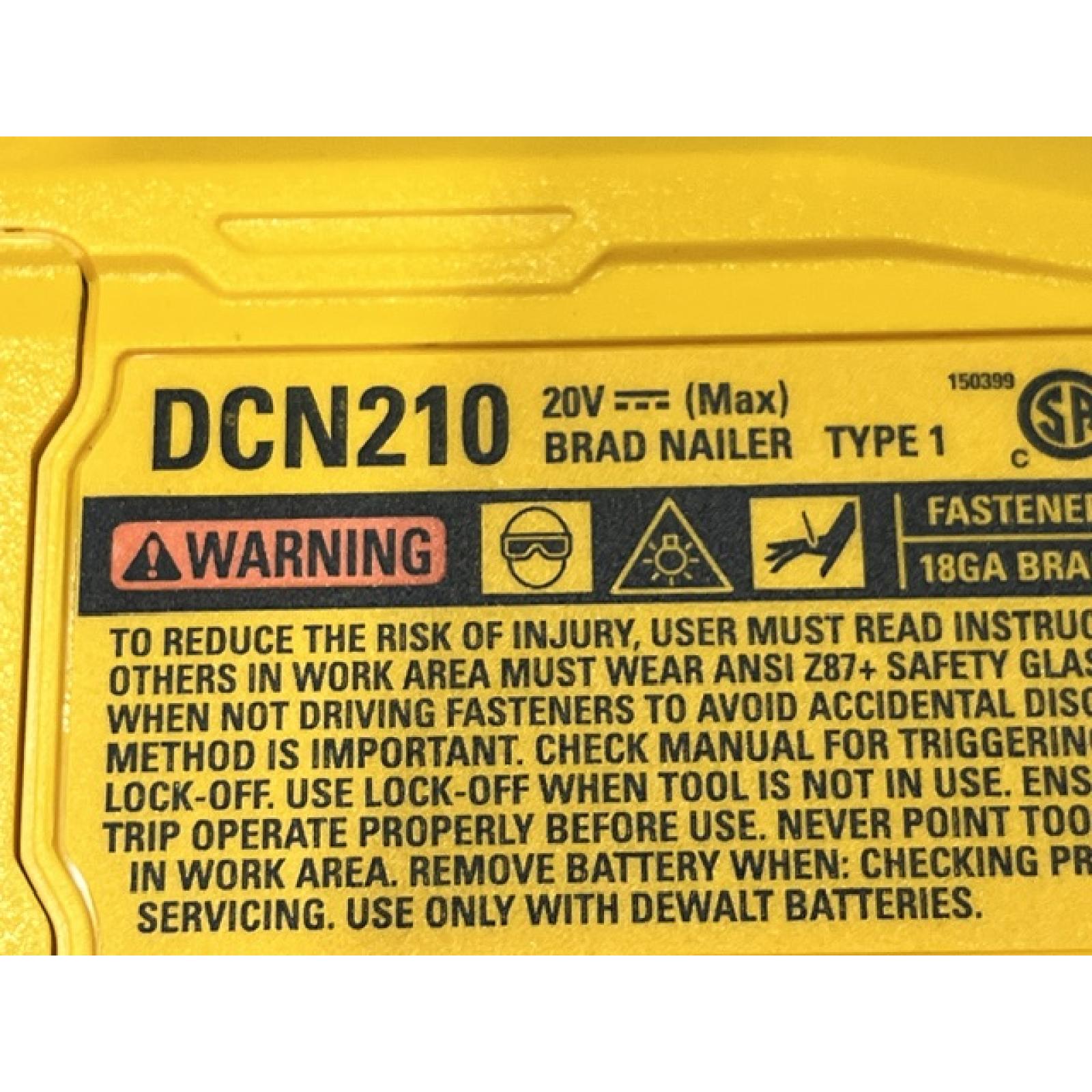 AS-IS DEWALT 20V MAX XR 18 Gauge Cordless Brad Nailer (Tool Only)