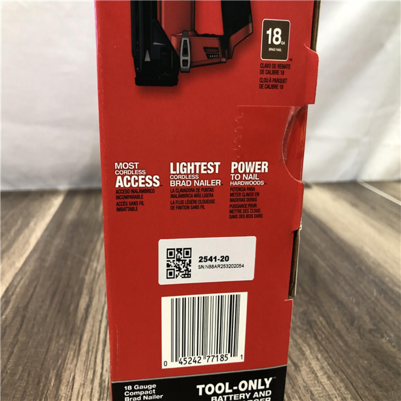 NEW- Milwaukee FUEL 12-Volt Lithium-Ion Brushless Cordless 18-Gauge 1-1/2 in. Compact Brad Nailer (Tool Only)