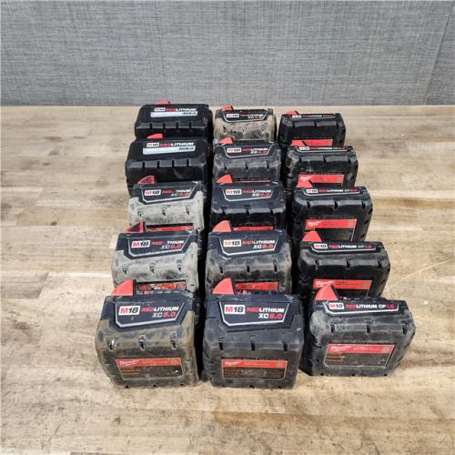 HOUSTON LOCATION - AS-IS MILWAUKEE BATTERY PACK QTY - 15