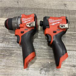 AS-IS Milwaukee FUEL 12-Volt Lithium-Ion Brushless Cordless Hammer Drill and Impact Driver Combo Kit