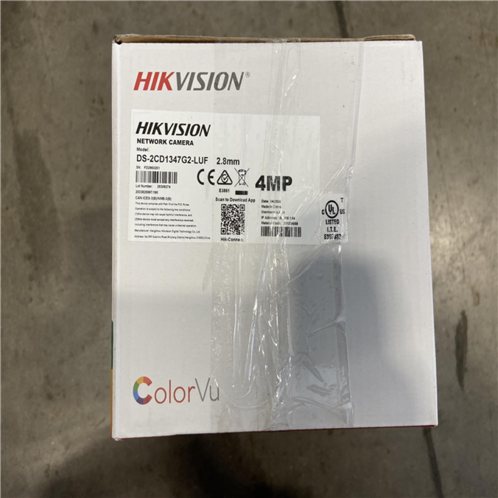 NEW! - Hikvision ColorVu DS-2CD1347G2-LUF 4MP Outdoor Network Dome Camera (2 UNITS)
