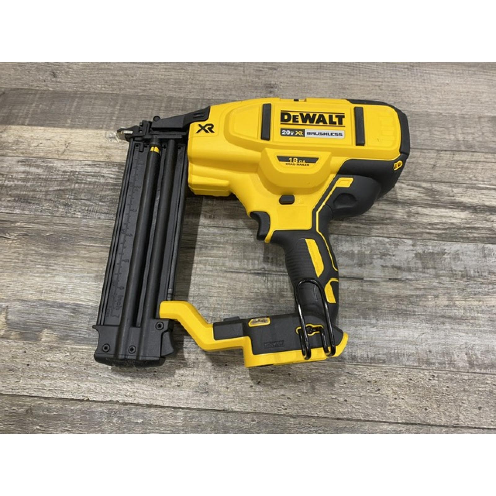 AS-IS DEWALT 20V MAX XR Lithium-Ion Electric Cordless 18-Gauge Brad Nailer (Tool Only)