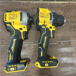AS-IS Dewalt DCK225D2 20V MAX ATOMIC Brushless Compact Lithium-Ion 1/2 in. Cordless Drill Driver and 1/4 in. Impact Driver Combo Kit with 2 Batteries 2 Ah