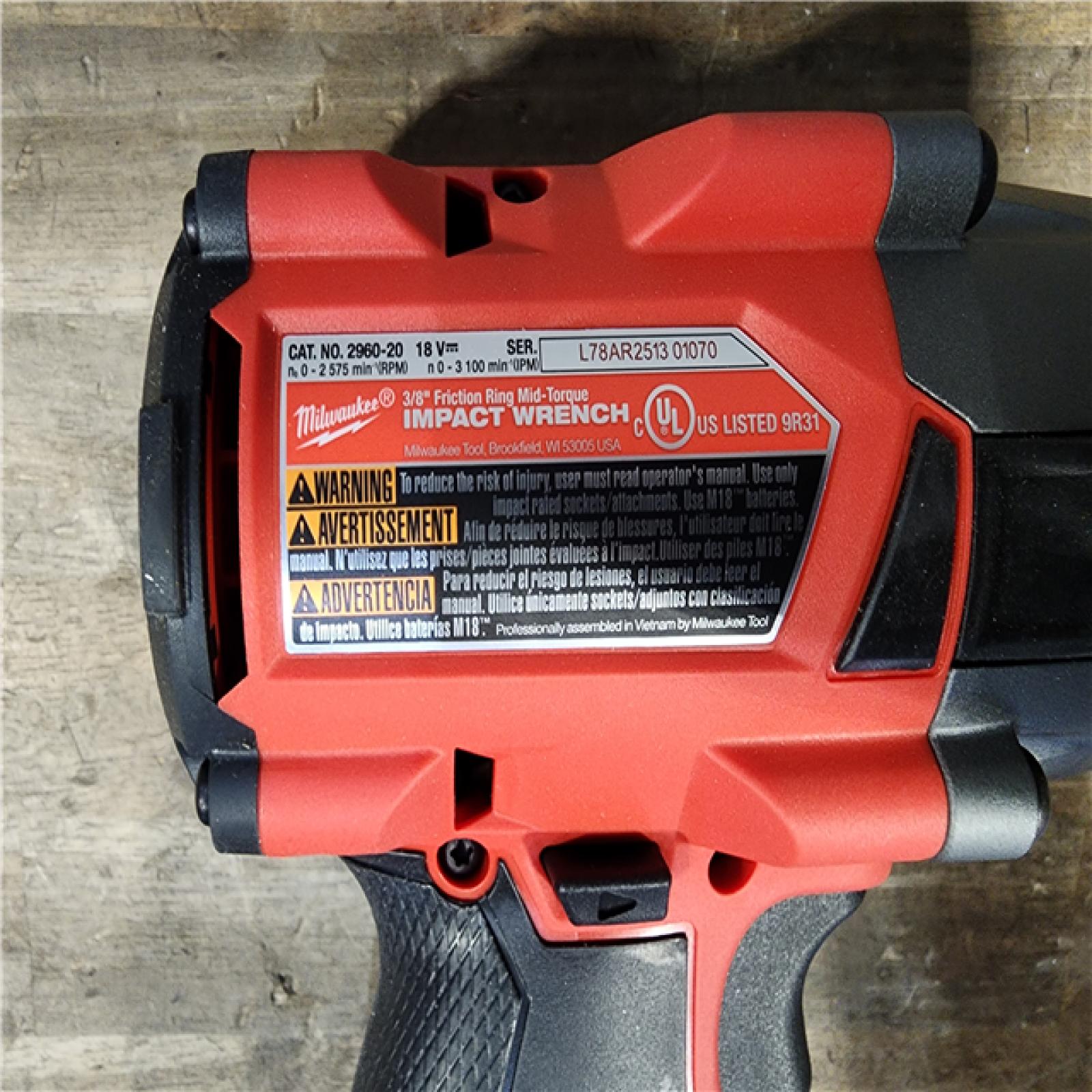 HOUSTON LOCATION - AS-IS M18 FUEL GEN-2 18V Lithium-Ion Mid Torque Brushless Cordless 3/8 in. Impact Wrench with Friction Ring (Tool-Only)