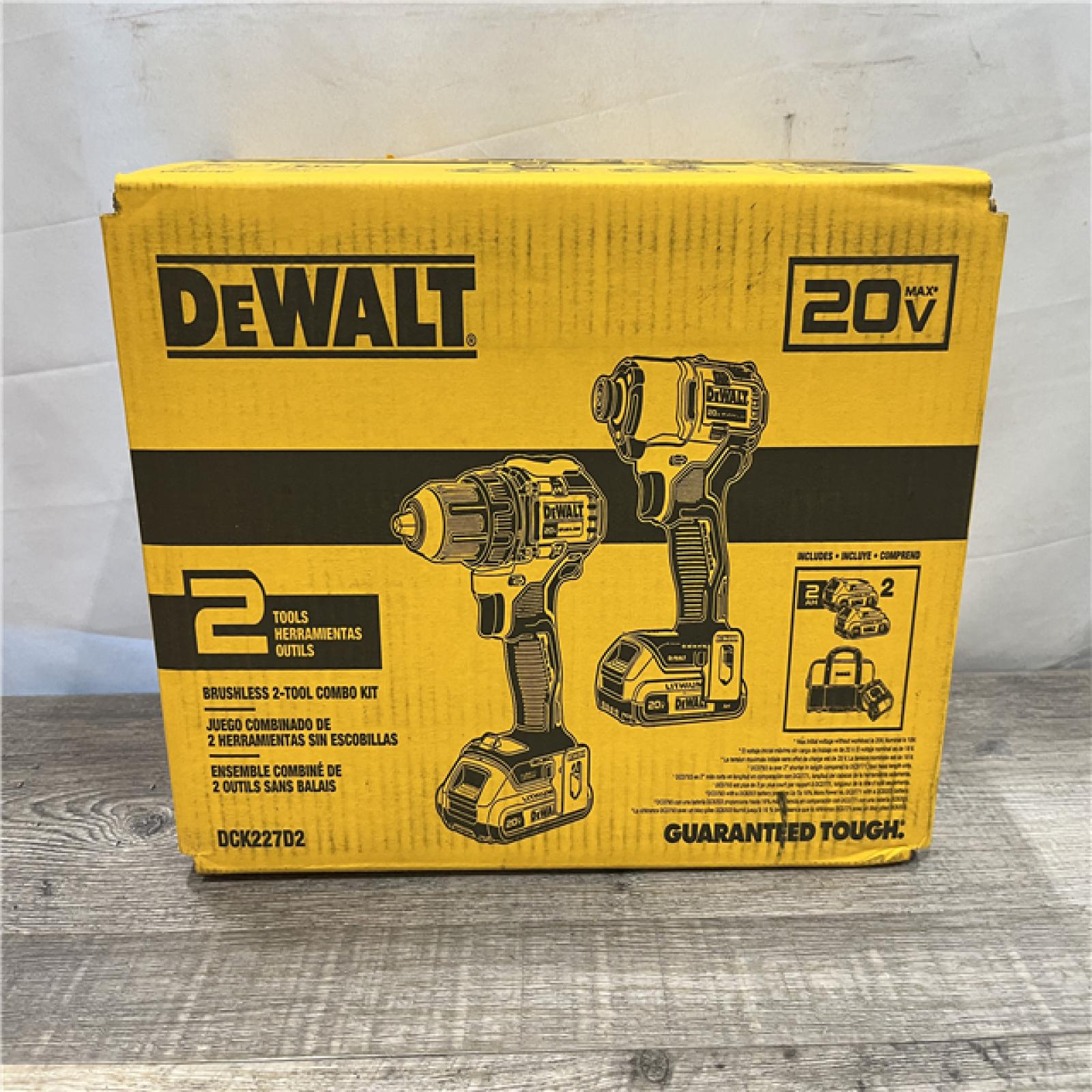 NEW - DEWALT 20V MAX Brushless 1/2 in. Drill Driver & 1/4 in. Impact Driver Kit