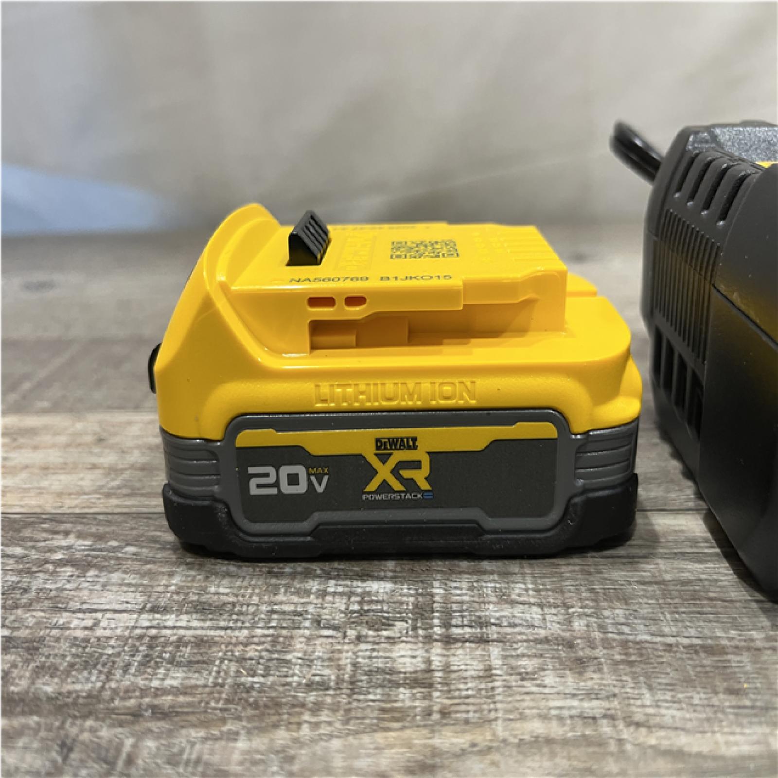 AS-IS DEWALT 20V MAX XR POWERSTACK Lithium-Ion Battery Starter Kit with 1.7Ah Battery and Charger