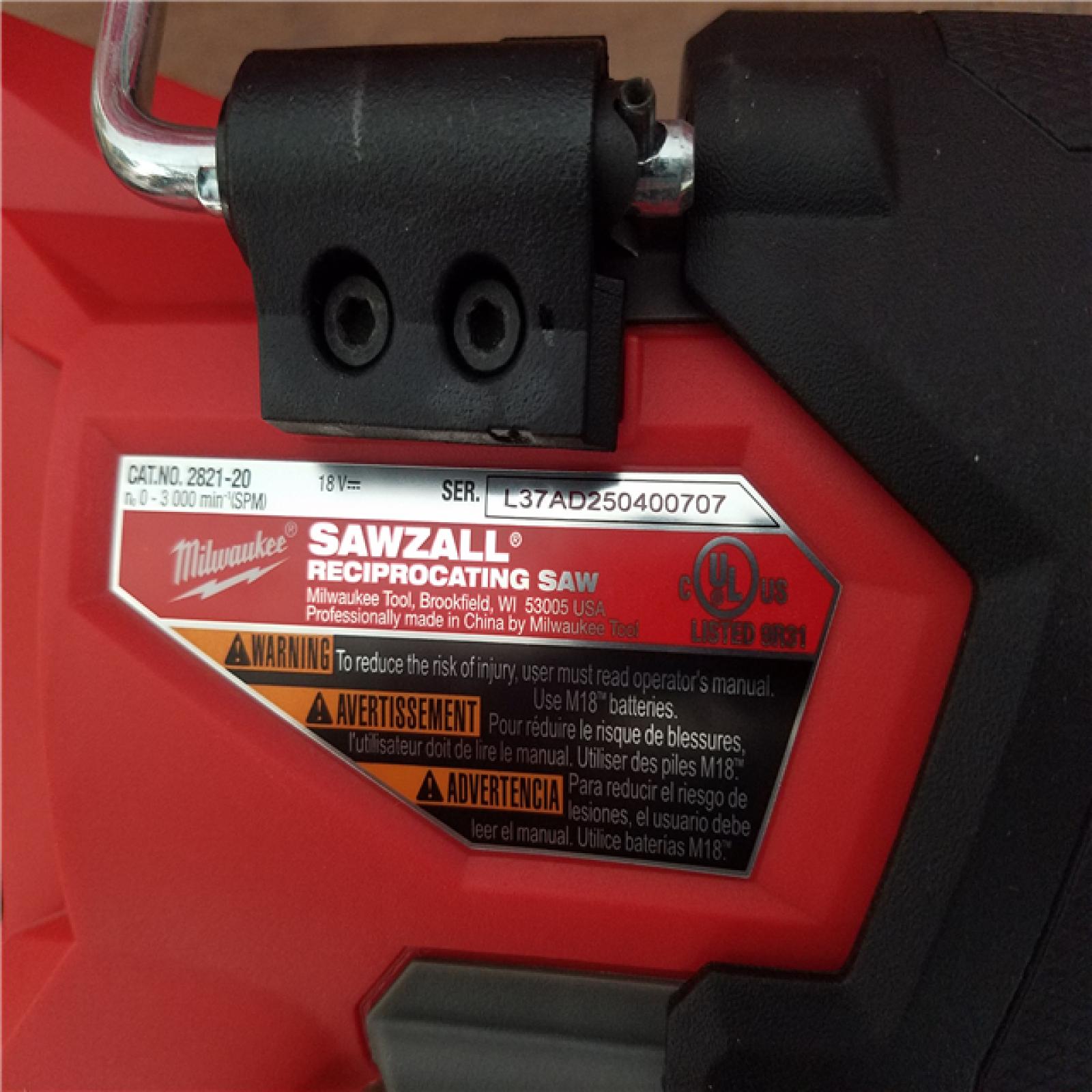 California NEW Milwaukee Sawzall (Tool Only)