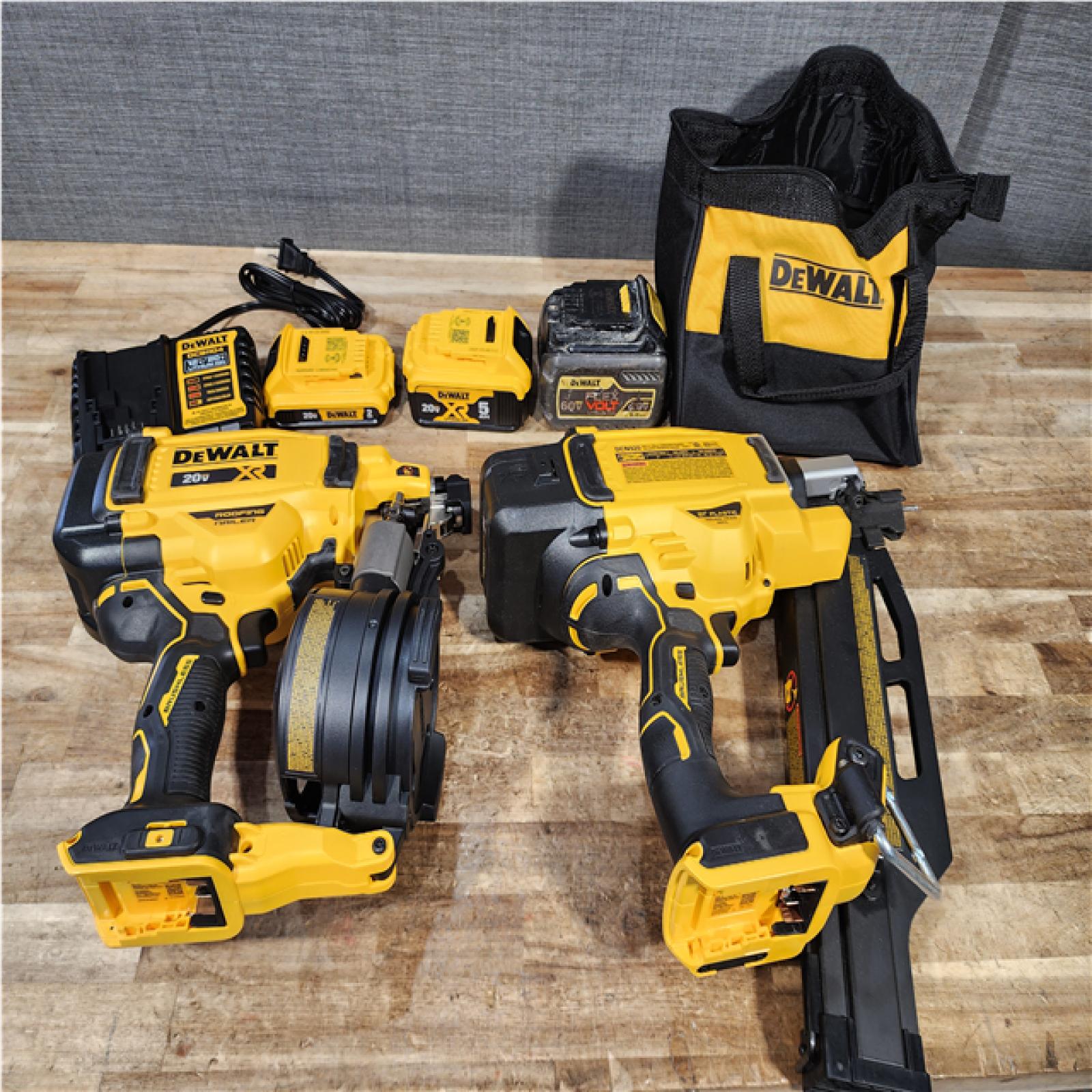 Houston Location AS-IS DEWALT Nail Guns QTY/2 and Batteries QTY/3 with Charger