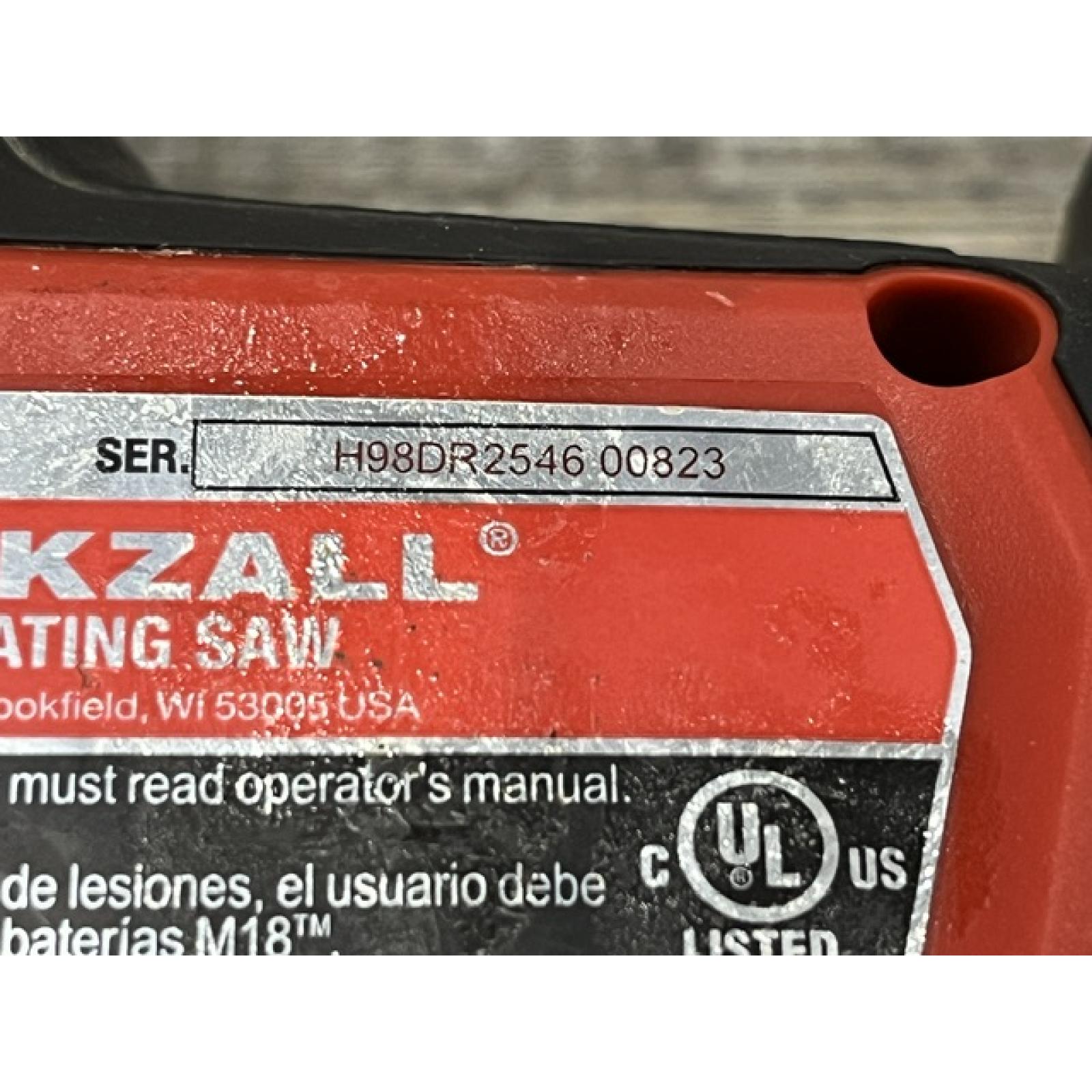 AS-IS Milwaukee FUEL 18V Lithium-Ion Brushless Cordless HACKZALL Reciprocating Saw (Tool-Only)