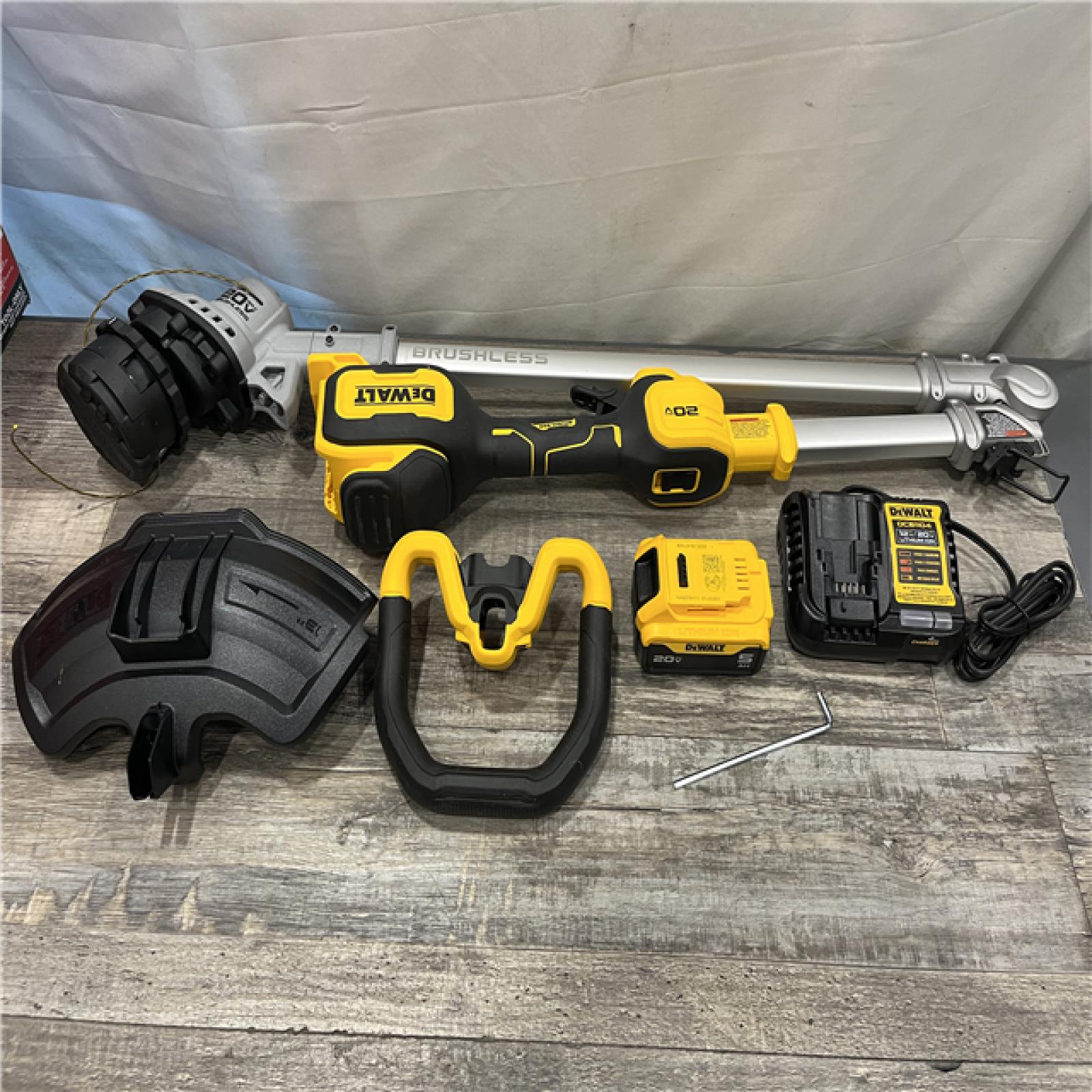 AS-IS DEWALT 20V MAX 14 in. Brushless Cordless Battery Powered Foldable String Trimmer Kit