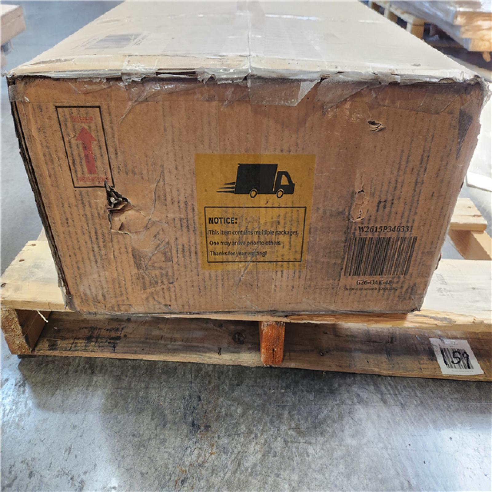 Phoenix NEW Yingze 48 in. Freestanding Single Sink Natural Bath Vanity with White Sintered Stone Top and Marble Pattern Vessel Basin