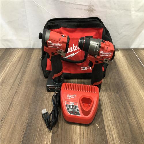 AS-IS Milwaukee FUEL 12-Volt Lithium-Ion Brushless Cordless Hammer Drill and Impact Driver Combo Kit
