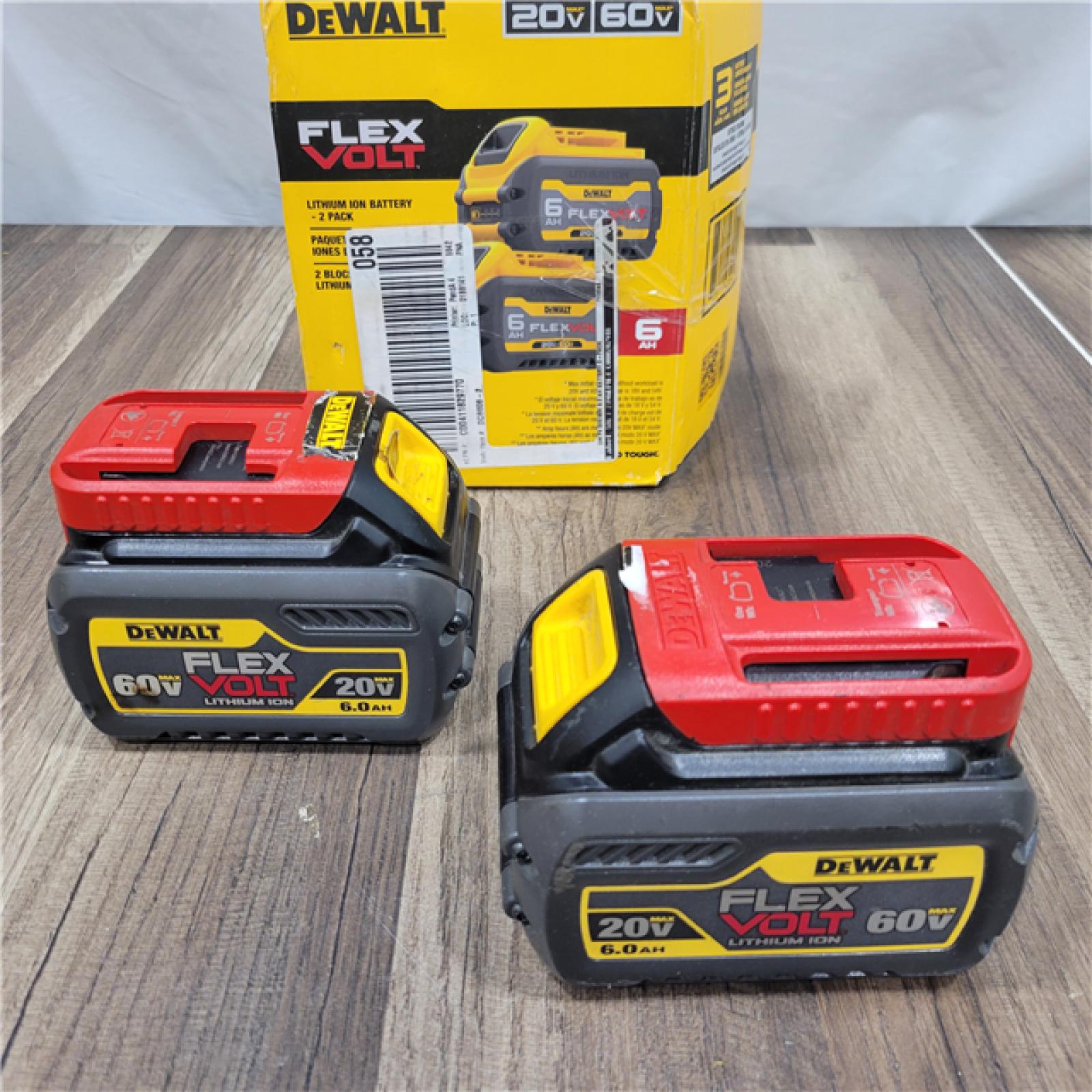 AS-IS  DEWALT FLEXVOLT 20V/60V MAX Lithium-Ion 6.0Ah Battery Pack (2 Pack)