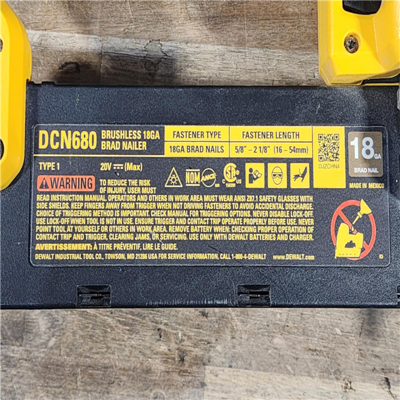 HOUSTON LOCATION - AS-IS DeWalt 20V MAX XR Lithium-Ion Electric Cordless 18-Gauge Brad Nailer (Tool Only)