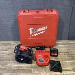 Houston Location AS-IS Milwaukee 12-Volt Lithium-Ion Cordless Green 250 ft. 3-Plane Laser Level Kit