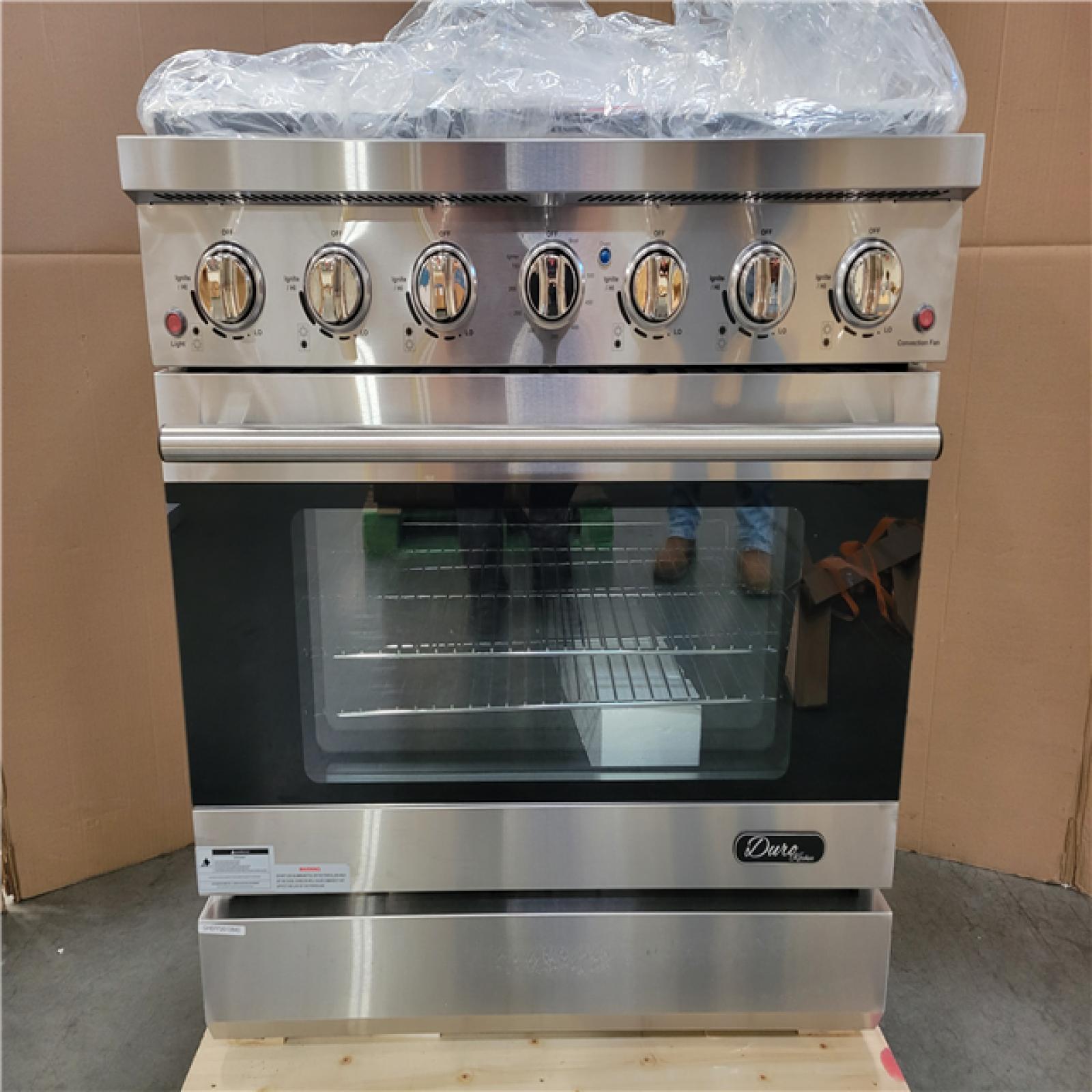 California AS-IS Duro Kitchen 36 Stainless Steel Gas Range Model FF3618; Appears in Excellent Condition