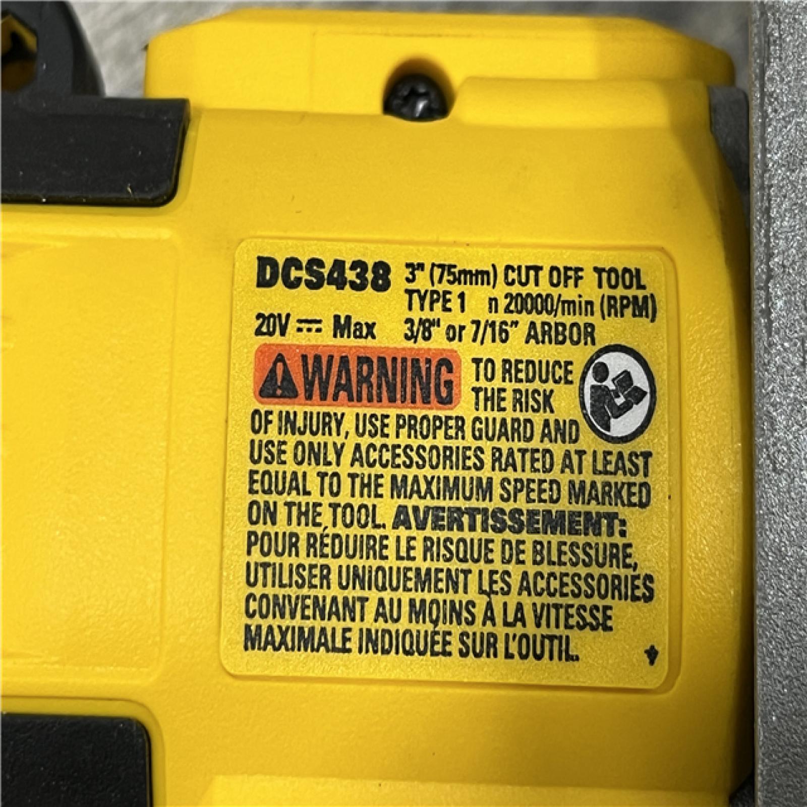 AS-IS DEWALT 20V XR Cordless 3 in. Cut-Off Tool (Tool Only)